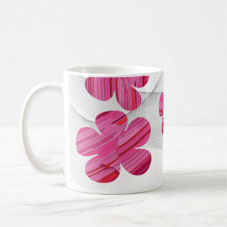 Café Caneca de flor geométrica rosa