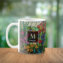 Caneca de Flor Silvestre em Vidro Pintado Personal