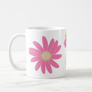 Café caneca de flores