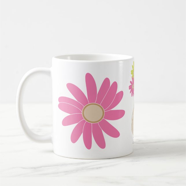 Café caneca de flores (Esquerda)