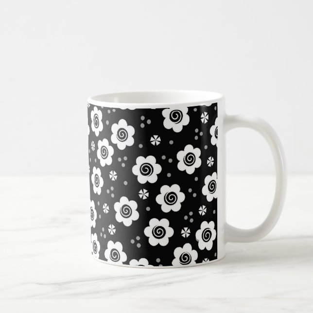 Café Caneca de flores brancas e pretas (Direita)