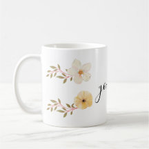caneca de flores com seu nome