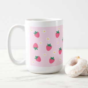 Café Caneca de flores de morango