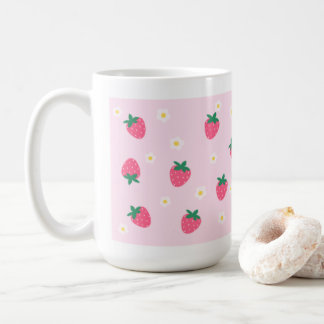 Café Caneca de flores de morango