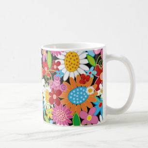 Café Caneca de Flores de primavera