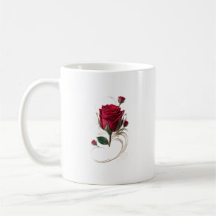 Café Caneca de flores de rosa
