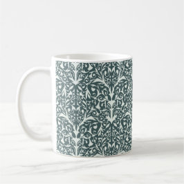Café Caneca de Flores Inspiradas na Arte Nova - Verde