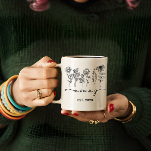 Café Caneca de Flores Personalizada para Mães para Nova