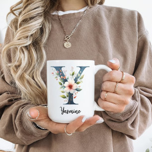 Café Caneca de Flores Personalizada para Presente de An