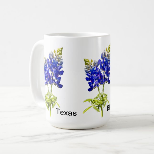 Café Caneca de Flores Texas Bluebonnet (Frente Esquerda)