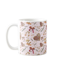 Caneca de Flores Vintage e Corações de Papel