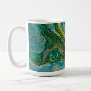 Café Caneca de Fluido Celular Verde e Dourado