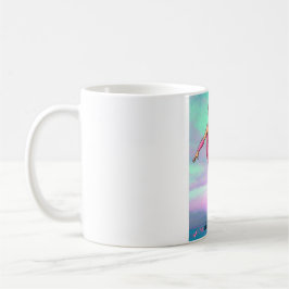 Café Caneca de flutuação do cruzado cor-de-rosa