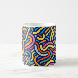 Café Caneca de Fluxo Abstrato Colorido