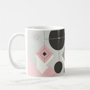 Café Caneca de formas geométricas modernas rosa e cinza