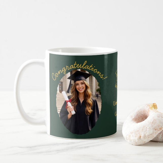 Café Caneca de Foto de Formatura Personalizada Parabéns (Com Donut)
