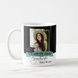 Café Caneca de Foto de Formatura Preto e Branco – Turma