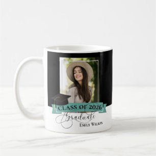 Café Caneca de Foto de Formatura Preto e Branco – Turma