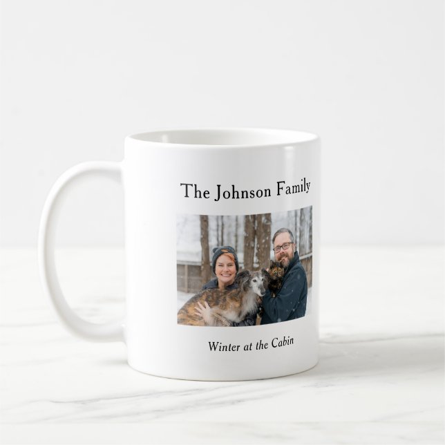 Café Caneca de Foto de Memória Familiar Personalizada (Esquerda)