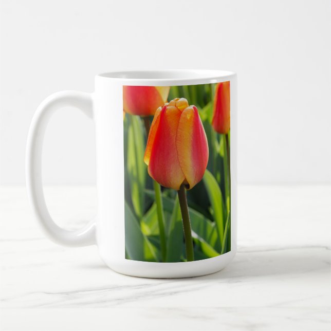 Café Caneca de Foto de Tulipa Laranja (Esquerda)