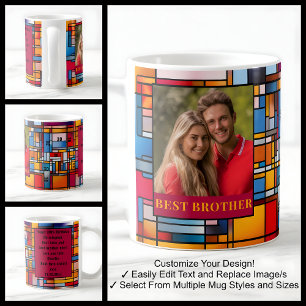 Café Caneca de Foto de Vidro Colorido de Irmão de 30 An