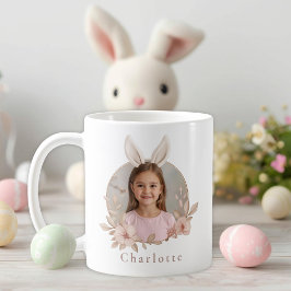 Café Caneca de Foto do Coelho de Páscoa Personalizada p