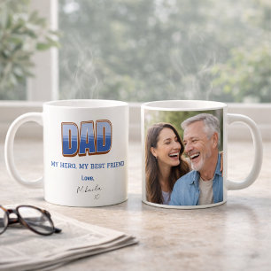 Café Caneca de Foto do Melhor Amigo Pai Herói