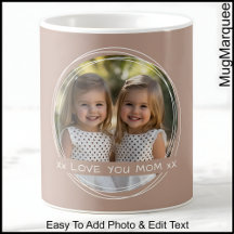Caneca de Foto e Mensagem do Dia das Mães Marrom C