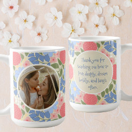 Café Caneca de Foto Floral – Mensagem Personalizada e L