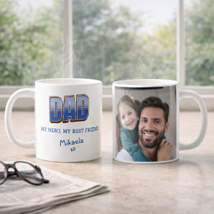 Café Caneca de Foto Herói Pai Melhor Amigo