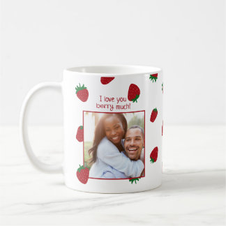 Café Caneca de Foto Morango Eu Te Amo Muito