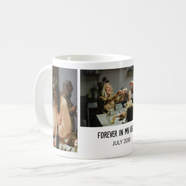 Café Caneca de Foto Personalizada com Mensagem e Data (Frente Esquerda)