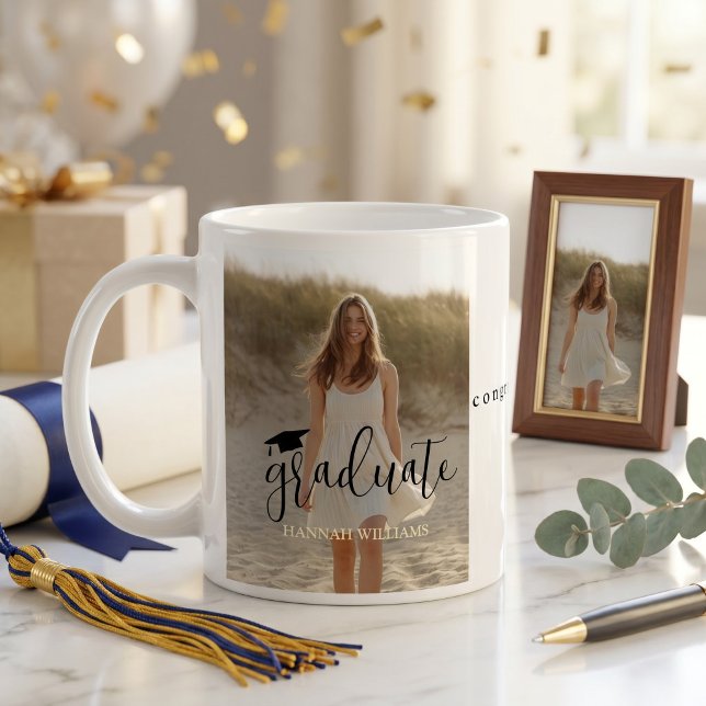 Café Caneca de Foto Personalizada de Formatura - Parabé (Criador carregado)