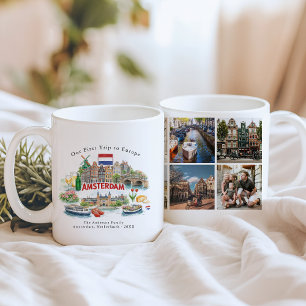 Café Caneca de Foto Personalizada de Viagem para Amster