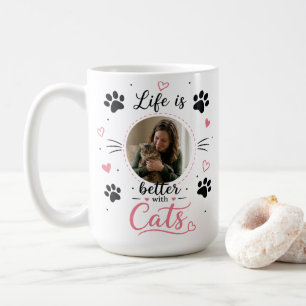 Café Caneca de Foto Personalizada para Amantes de Gatos