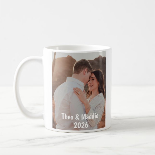 Café Caneca de Foto Personalizada para Casal com Nomes  (Esquerda)