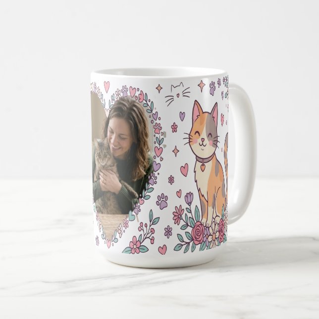 Café Caneca de Foto Personalizada para Mãe de Gato – Pr (Frente Esquerda)