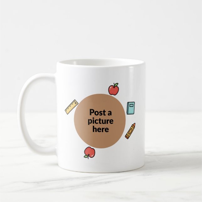 Café Caneca de Foto Personalizada para Professores (Esquerda)