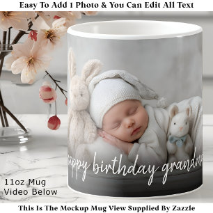 Café Caneca de Foto Personalizada Vovó, Moderno Design 