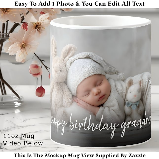 Café Caneca de Foto Personalizada Vovó, Moderno Design  (Criador carregado)