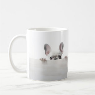 Café caneca de fotografia adorável de buldogue francês