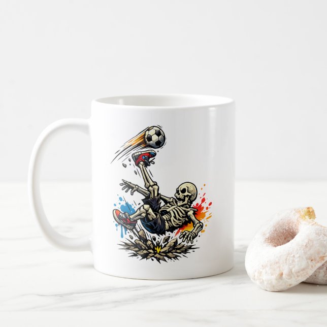 Café Caneca de Futebol de Bicicleta de Esqueleto Estili (Com Donut)