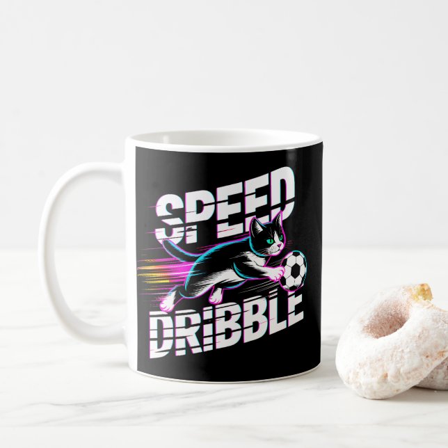 Café Caneca de Futebol de Gato com Drible de Velocidade (Com Donut)