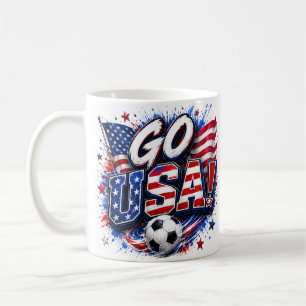 Café Caneca de Futebol Patriótica Go USA Bandeira Ame