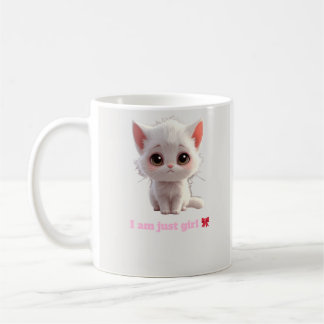 Café Caneca de Gatinho Branco Fofo - Eu Sou Apenas uma
