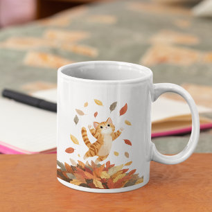 Café Caneca de Gato Alegre de Outono Presente Fofo
