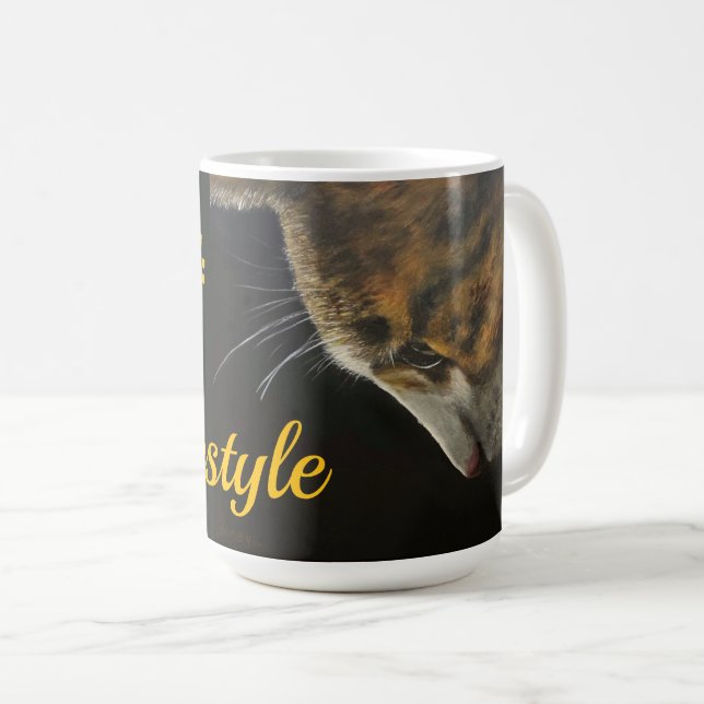 Café Caneca de gato atitude é um estilo de vida (Frente Esquerda)