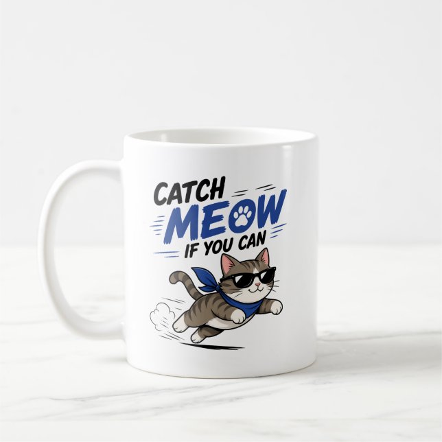Café Caneca de Gato Correndo Divertido (Esquerda)