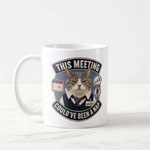 Café Caneca de Gato de Escritório Engraçado Esta Reun