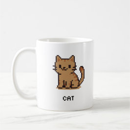 Café Caneca de Gato em Pixel Art Fofa